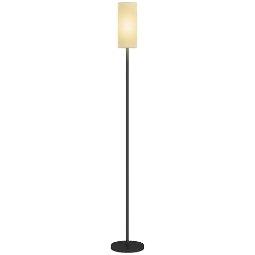 homcom stehlampe mit stoffschirm e27 fassung standlampe weiß für wohnzimmer und schlafzimmer