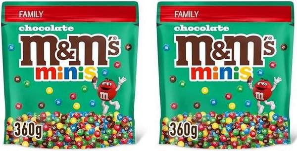 Produktbild: m&m's schokolinsen 2er pack mini je 324g für 6,56 (statt 10)