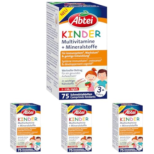 Produktbild: abtei kinder multivitamine mineralstoffe 21 nährstoffe glutenfrei laktosefrei 75 tabletten