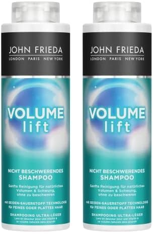 john frieda volume lift shampoo 500 ml für feines haar, kabinettgröße 2er pack