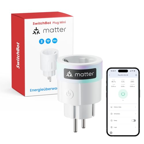 switchbot plug mini matter wlan bluetooth, kompatibel mit alexa, google home, apple