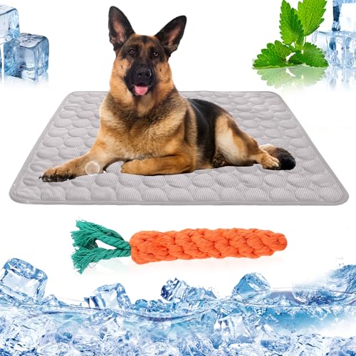 Produktbild: kühldecke hund katzen waschbar, azvfly kühlmatte ungiftig faltbar, 70x55cm grau