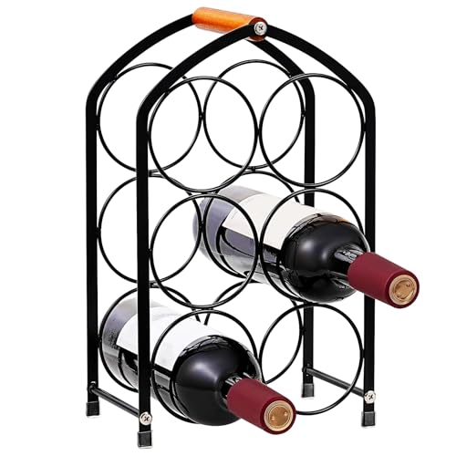 gozyla weinregal klein metall 6 flaschen countertop flaschenhalter für küche wohnzimmer bar