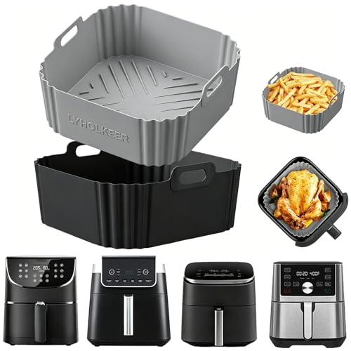 Silikonform 2 Stück für Heißluftfritteuse Ninja Airfryer, Cosori, Philips, kompatibel 4,7L-6,5L