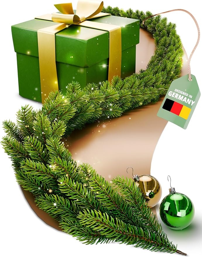 ArtiTree Tannengirlande 270 cm grün, naturgetreu für Weihnachtsdeko, Treppengeländer, Türrahmen