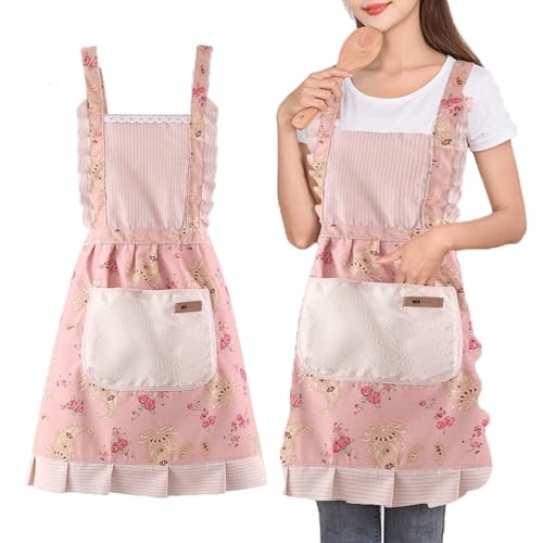 laresday kochschürze damen, spülmaschinenfest, wasserabweisend, outdoor, pink
