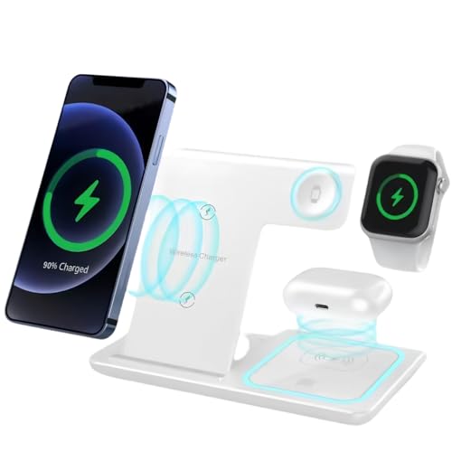 kabelloses ladegerät 3 in 1 ladestation für iphone 16 15 14 13 12 11 pro und watch 9 8 7 6 5 4 3 2 air pods pro