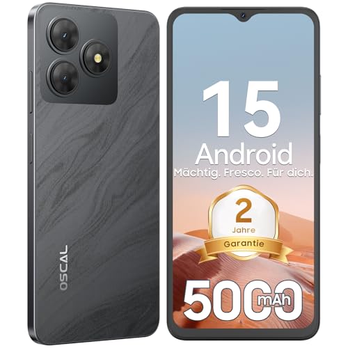 oscal smartphone 2025 android 15, 12gb ram, 128gb speicher, 5000mah, dual sim, 90hz display
