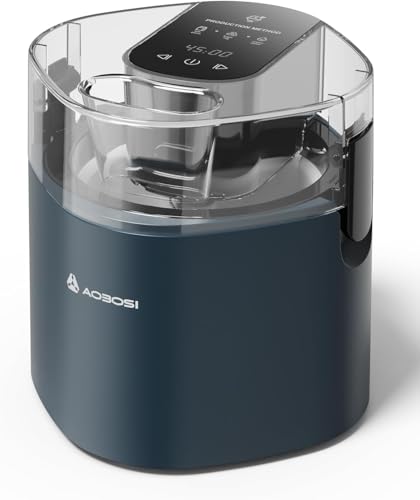 Eismaschine AAOBOSI 1,5L, doppelt isolierte Gefrierschale, Soft-Eis, Gelato, Sorbet