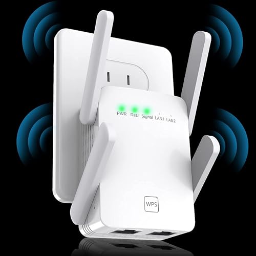 wlan verstärker 300 mbit/s repeater 2.4ghz mit lan anschluss bis 200 m kompatibel mit alexa