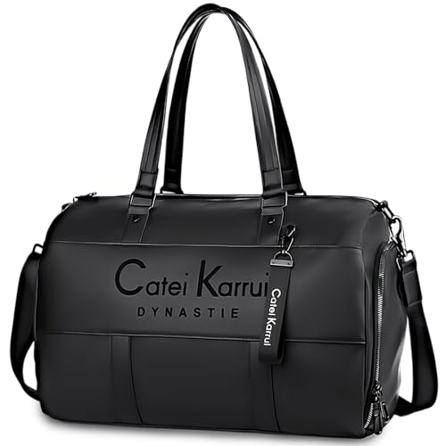 Sporttasche 25L Herren Damen Gym Bag mit Schuhfach Wasserdicht Schwarz
