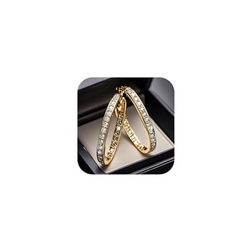 Gold Silber Ohrringe Damen Hypoallergen Zirkonia Funkelnder Diamant Schmuck