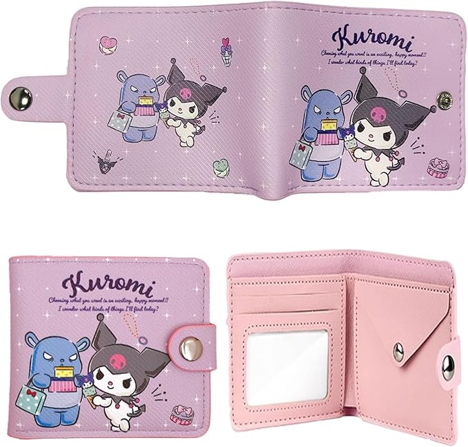 ycwssb pokemon geldbeutel, cartoon geldbörse für kinder, pu leder bifold brieftasche