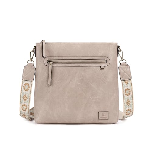 pomelo umhängetasche damen mittelgroß mit RFID, vegan leder, verstellbarer gurt