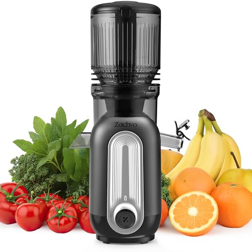 Produktbild: zachvo entsafter für obst und gemüse, slow juicer mit 130mm einfüllschacht, kaltpress-technologie, 300w, leise, leicht zu reinigen