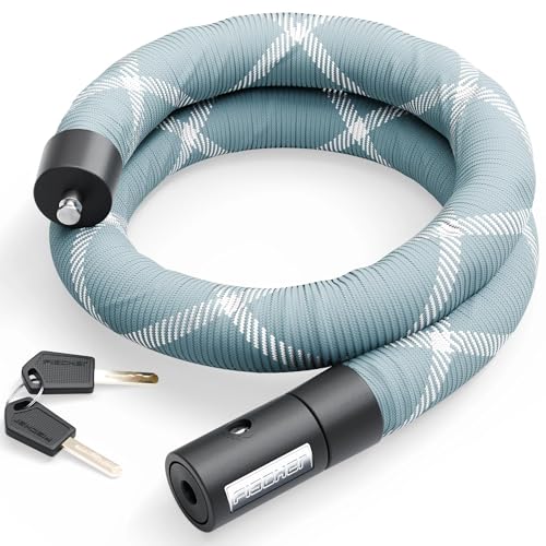 fischer kettenschloss 100cm protec sk100 mit 2 schlüsseln und reflexfäden grün