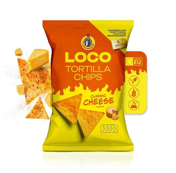 tortilla chips von loco snacks verschiedene sorten, leckerer snack