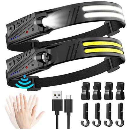 led stirnlampe 2er pack mit akku und 5 betriebsmodi für 11,99 euro