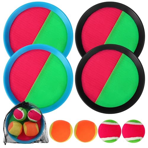Klettballspiel kinder outdoor von caixinyi, 4 ballschalen, 4 bälle, 1 tasche, 3-6 jahre