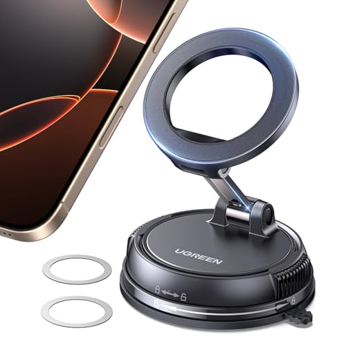 UGREEN MagSafe Auto Handyhalterung N55 | Magnet, Vakuum-Saugnapf, 360 drehbar