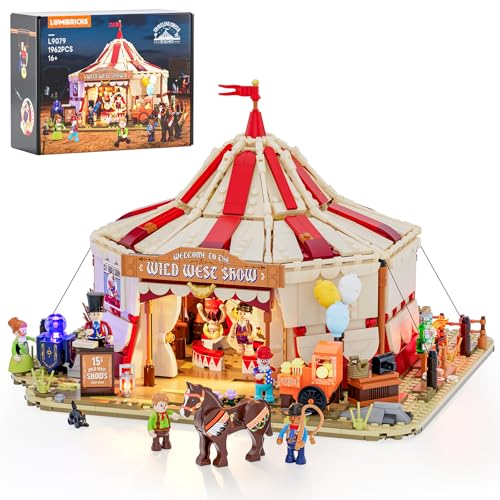 lumibricks wanderzirkus set 1962 teile mit zirkuszelt, led und minifiguren