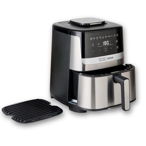 tefal heissluftfritteuse fry silence deluxe, 5 l, digitaler touchscreen, schwarz/e-delstahl