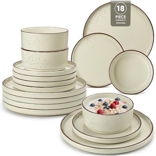 Produktbild: vancasso navia geschirrset 18-tlg für 6 personen, steingut tafeldeko beige
