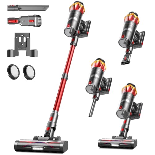 Akku Staubsauger 45000Pa, 550W, 65Min, kabellos, 1,6L, Anti-Tangle-Bürste, 8-Schicht-Filtration