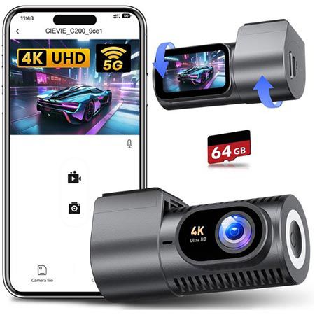 cievie c200 dashcam 4k mit 1,5 zoll display, 5g wifi, 64gb karte, 35,99 euro