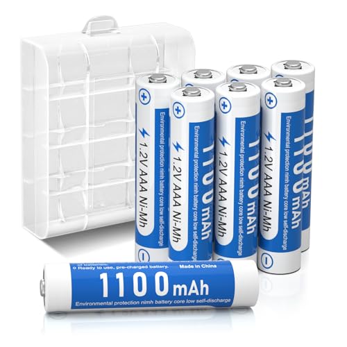 aaa akku 1100 mAh 8er pack, ni-mh wiederaufladbare batterien, mit batteriekasten
