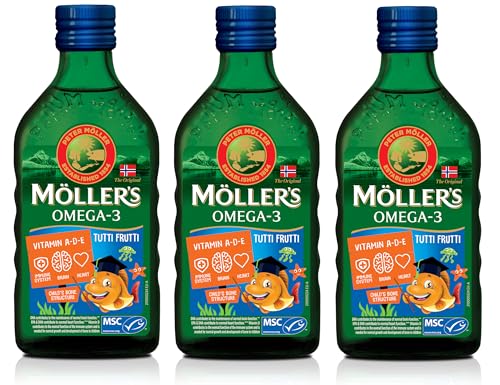 möller's omega 3 lebertran kinder nahrungsergänzung mit vitamin a d e 250 ml x 3