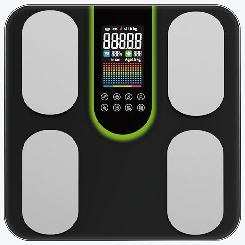 körperfettwaage mit muskelmasse, bmi, viszerales fett, körperwasser - 4-elektroden, bis 180kg