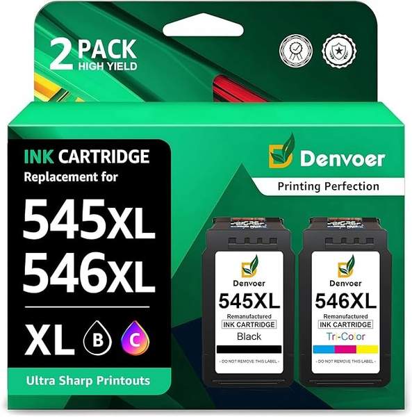 Denvoer PG-545XL CL-546XL kompatibel für Canon Druckerpatronen TS3350 TS3450