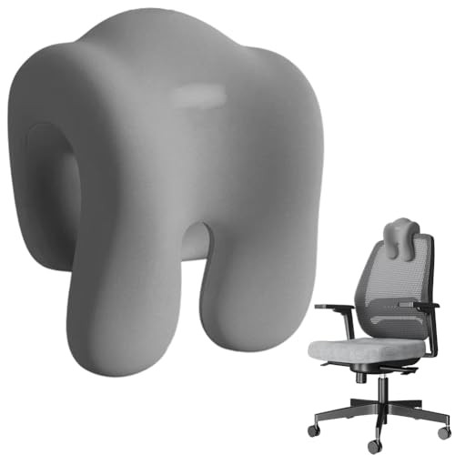 Memory Foam Kopfstütze für Bürostuhl, Drehstuhl, Schreibtisch, Reisen (Grau)
