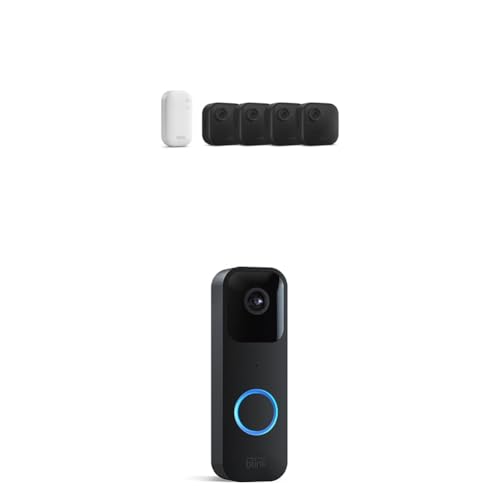 Produktbild: Blink Outdoor Kamera 4 + Blink Videotürklingel Schwarz, 2 Jahre Batterielaufzeit