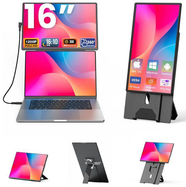 kwumsy 16 zoll bildschirm erweiterung 1200p für 84,99 euro statt 170 euro