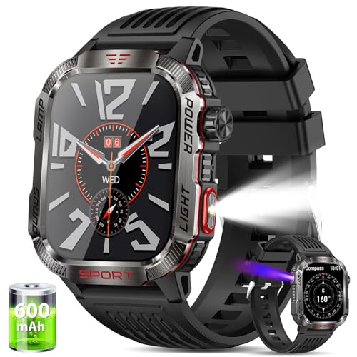 Produktbild: lgnitek smartwatch herren, 2.01'' hd display, 600 mAh akku, kompass, barometer, herzfrequenzmonitor für android ios