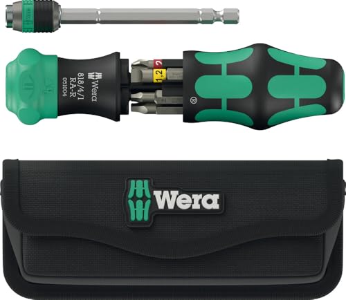 wera kraftform kompakt 26 ratsche mit tasche und 6 bits im griff integriert