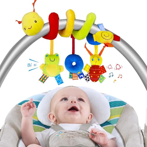 poraceous kinderwagen spielzeug babyspirale plüsch für kinderwagen und sitze 0-12 monate