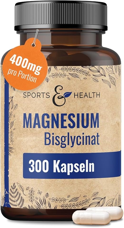 magnesium bisglycinat hochdosiert 400mg Kapseln vegan, 300 Stück