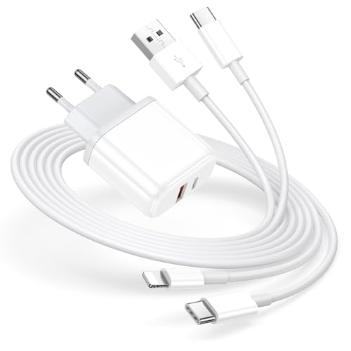 2Pack usb c ladegerät 20W netzteil für iphone 16 15 14 13 12 11 pro max se xs xr 8, 2m kabel