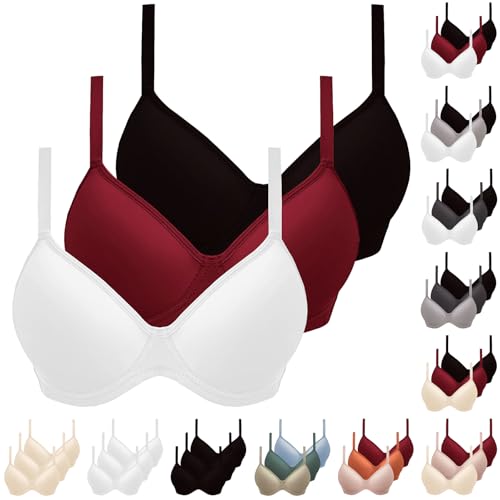 xcxc 3er-pack bhs ohne bügel push-up bh für frauen, bequemer, klassisch, verstellbare träger