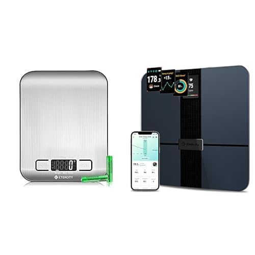 etekcity küchenwaage 5 kg 1 g genauigkeit, körperfettwaage mit app, bluetooth