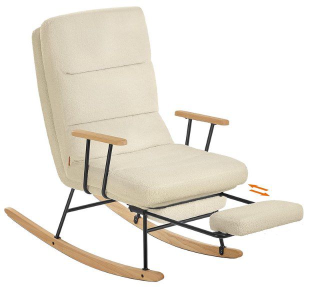 songmics schaukelstuhl aus kautschukholz, 88,99, ideal für entspannung