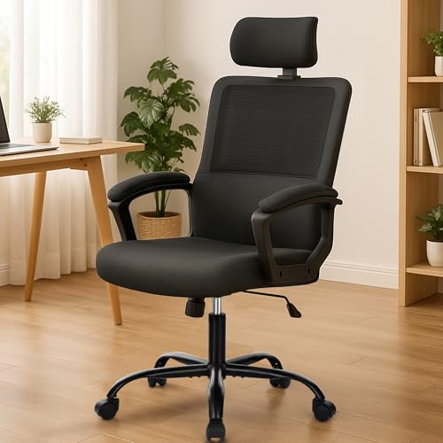 DUMOS ergonomischer bürostuhl mit lendenwirbelstütze, armlehnen und fußstütze