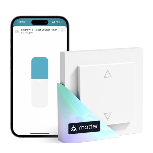 Meross Matter Smart Rolladenschalter 55x55mm, kompatibel mit Apple HomeKit, Alexa, Google Home