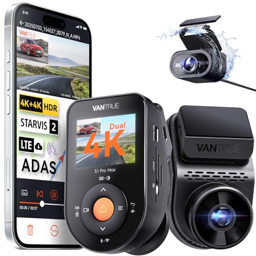 vantrue s1 pro max 4k dashcam, dual starvis 2, 4k videoaufnahme