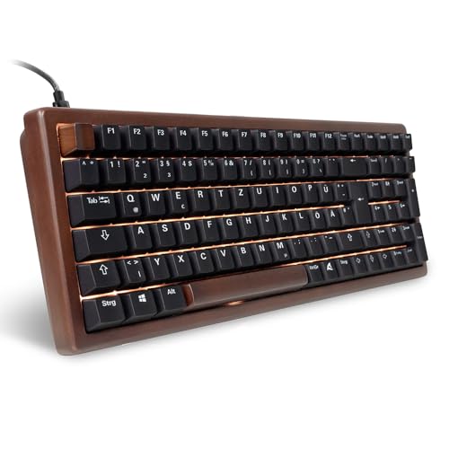 Produktbild: sharkoon skiller sgk50 s2 wood tastatur mit pbt keycaps und rgb-beleuchtung
