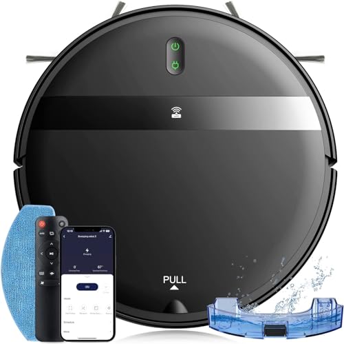 robot vacuum mop combo omeser, starke saugkraft, wifi, selbstladend, ideal für haustierhaare