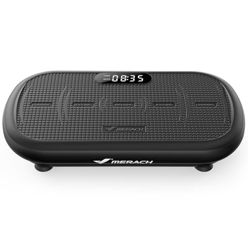 MERACH Vibrationsplatte 200 kg, 13 mm Amplitude, Silikonpedal, Bluetooth
